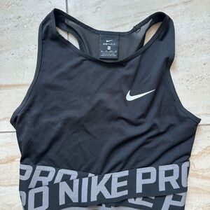 Nike Pro Black and Gray Athletic Top